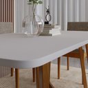 Ver imagem 6 de Conjunto Sala de Jantar Mesa 6 Cadeiras MDF Madeira Maciça Miami Cinza