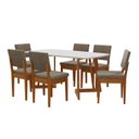 Ver imagem 2 de Conjunto Sala de Jantar Mesa 6 Cadeiras MDF Madeira Maciça Miami Cinza