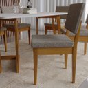 Ver imagem 5 de Conjunto Sala de Jantar Mesa 6 Cadeiras MDF Madeira Maciça Miami Cinza