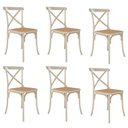 Ver imagem 1 de Kit 6 Cadeiras Katrina X Off White Assento Bege Aço Asturias - Cor: Branco