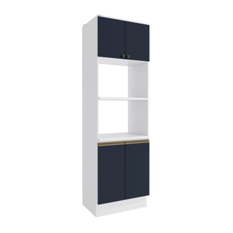 Kit 2 Fornos Celeste Kappesberg 100% Mdf 4 Portas Branco/azul 70cm