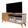 Rack de Televisão até 50 Polegadas com Porta Nichos - Mod.0324 - Off White/nature - 1
