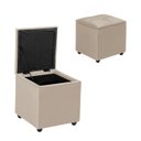 Ver imagem 1 de Baú Banqueta Porta Objetos Revestido Veludo Sapateira C/ Pés