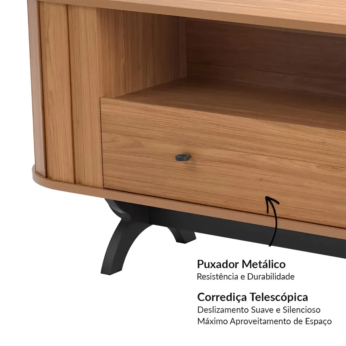 Rack para TV até 60 Polegadas com Canto Arredondado 100% MDF - 5