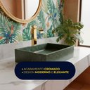 Ver mais imagens de Torneira de Banheiro com Misturador Monocomando Lavabo de Bancada Luxo Inox Dourada Brinovar