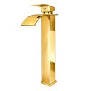 Ver imagem 1 de Torneira de Banheiro com Misturador Monocomando Lavabo de Bancada Luxo Inox Dourada Brinovar