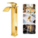 Ver imagem 4 de Torneira de Banheiro com Misturador Monocomando Lavabo de Bancada Luxo Inox Dourada Brinovar