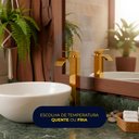 Ver mais imagens de Torneira de Banheiro com Misturador Monocomando Lavabo de Bancada Luxo Inox Dourada Brinovar