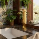 Ver imagem 2 de Torneira de Banheiro com Misturador Monocomando Lavabo de Bancada Luxo Inox Dourada Brinovar