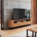 Ver imagem 1 de Rack para TV até 60 Polegadas 100% MDF 220cm Canto Arredondado 2 Gavetas Marrom