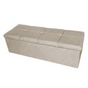 Ver imagem 4 de Kit Cabeceira + Calçadeira Baú Copenhague Casal 140cm Suede - Ecotec Decor:Bege