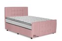 Ver imagem 1 de Cama com Cabeceira Casal Estofada Uvaia 140cm Suede: Rosa Bebê