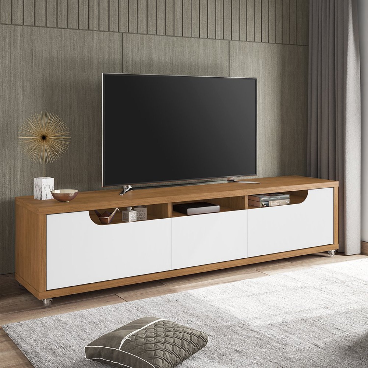 Rack para TV até 79 Polegadas 217cm 3 Gavetas Jersey - 2