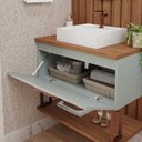 Ver imagem 2 de Gabinete de Banheiro Duna com Cuba 80cm Pistache/freijo - Mgm