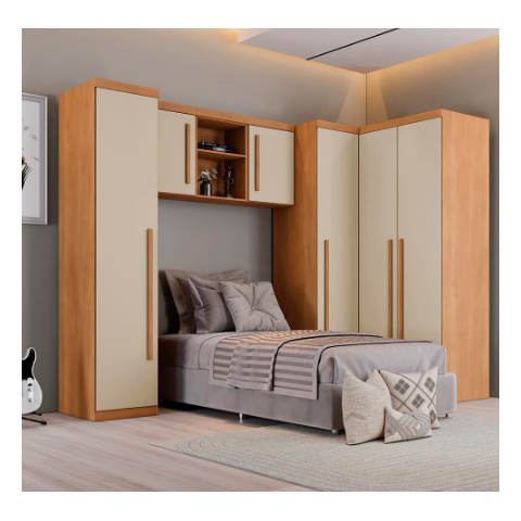Dormitório Modulado Dallas 6 Portas 6 Gavetas Cinamomo/Off Arenas Benetil