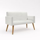 Ver imagem 2 de Kit Namoradeira + 02 Poltronas Decorativas Linho Cor:Linho Bege