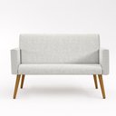 Ver imagem 3 de Kit Namoradeira + 02 Poltronas Decorativas Linho Cor:Linho Bege