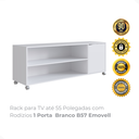 Ver imagem 2 de Rack para Tv até 55 Polegadas com Rodízios 1 Portas Branco B57 Emovell