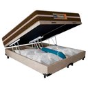 Ver imagem 5 de Cama Box Baú Casal Bipartido Suede + Colchão Molas Ensacadas Texas Prime Colchões 138cm - Suporta