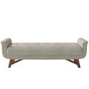 Ver imagem 5 de Kit Cabeceira Cama Box Paris 140 Cm com Puff Recamier Itália P05 Bouclê Creme - Lyam Decor