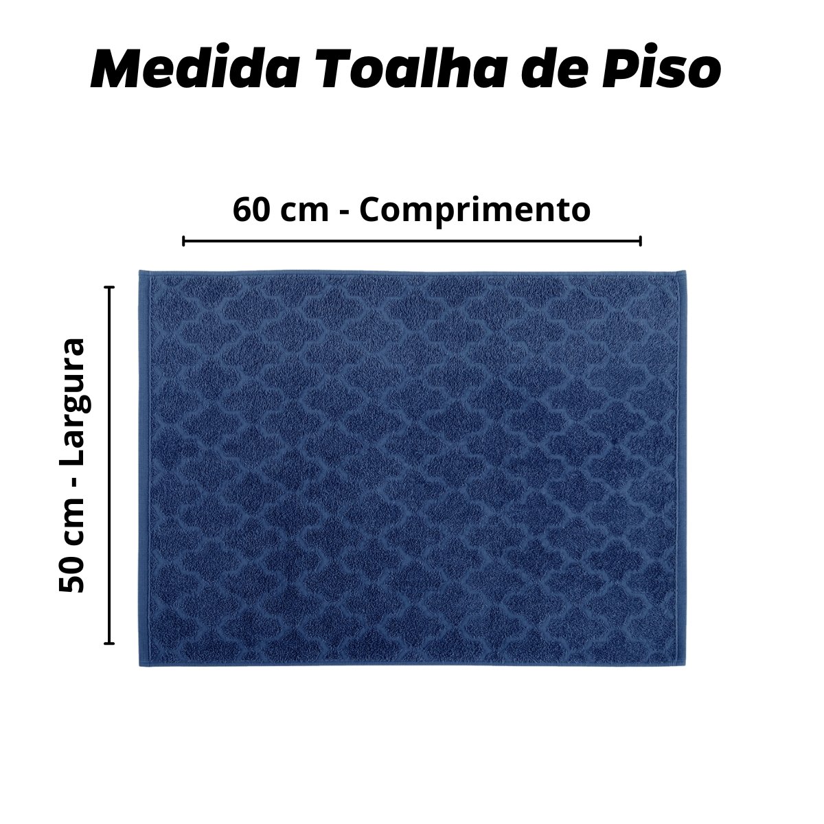 Kit 2 Toalhas de Piso Tapete para Banheiro 50x60cm Cor:azul - 3