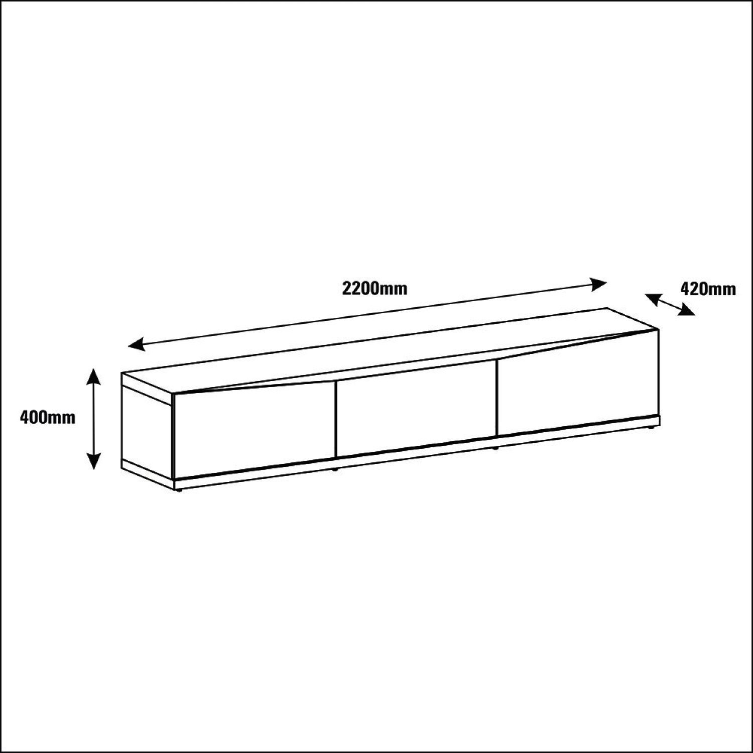 Rack para TV até 72 Polegadas 3 Gavetas 220cm Eros - 4
