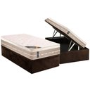 Ver imagem 1 de Cama Box Baú Solteiro: Colchão Molas Castor Bonnel Premium Tecnopedic + Base CRC Suede Brown(88x188)