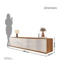 Ver imagem 4 de Rack para TV até 60 Polegadas MDF 180cm 2 Portas 1 Gaveta Eros Branco