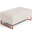 Ver imagem 3 de Kit 02 Puffs Decorativo Sala De Estar Cléo 90cm W01 Base Ferro Cobre Linho Cru - Lyam Decor