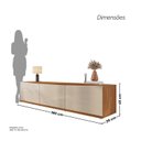 Ver imagem 4 de Rack para TV até 60 Polegadas MDF 180cm 2 Portas 1 Gaveta Eros Bege