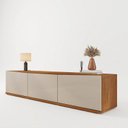 Ver imagem 3 de Rack para TV até 60 Polegadas MDF 180cm 2 Portas 1 Gaveta Eros Bege