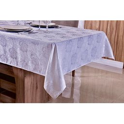 Toalha de Mesa Posta 6 Cadeiras Jantar Festas Ano Novo Reveillon 2,00m x 1,40m Branca - 2
