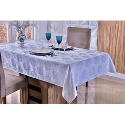 Toalha de Mesa Posta 6 Cadeiras Jantar Festas Ano Novo Reveillon 2,00m x 1,40m Branca - 1