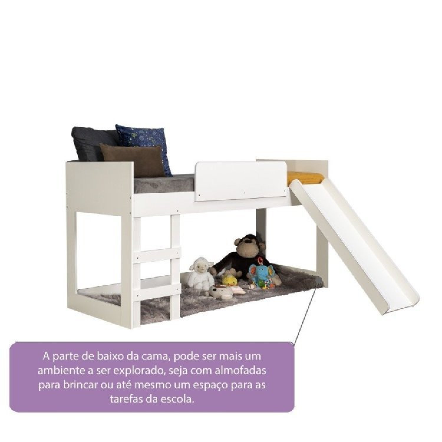 Cama Infantil com Escorregador e Tenda Bombeiros Casatema - 9