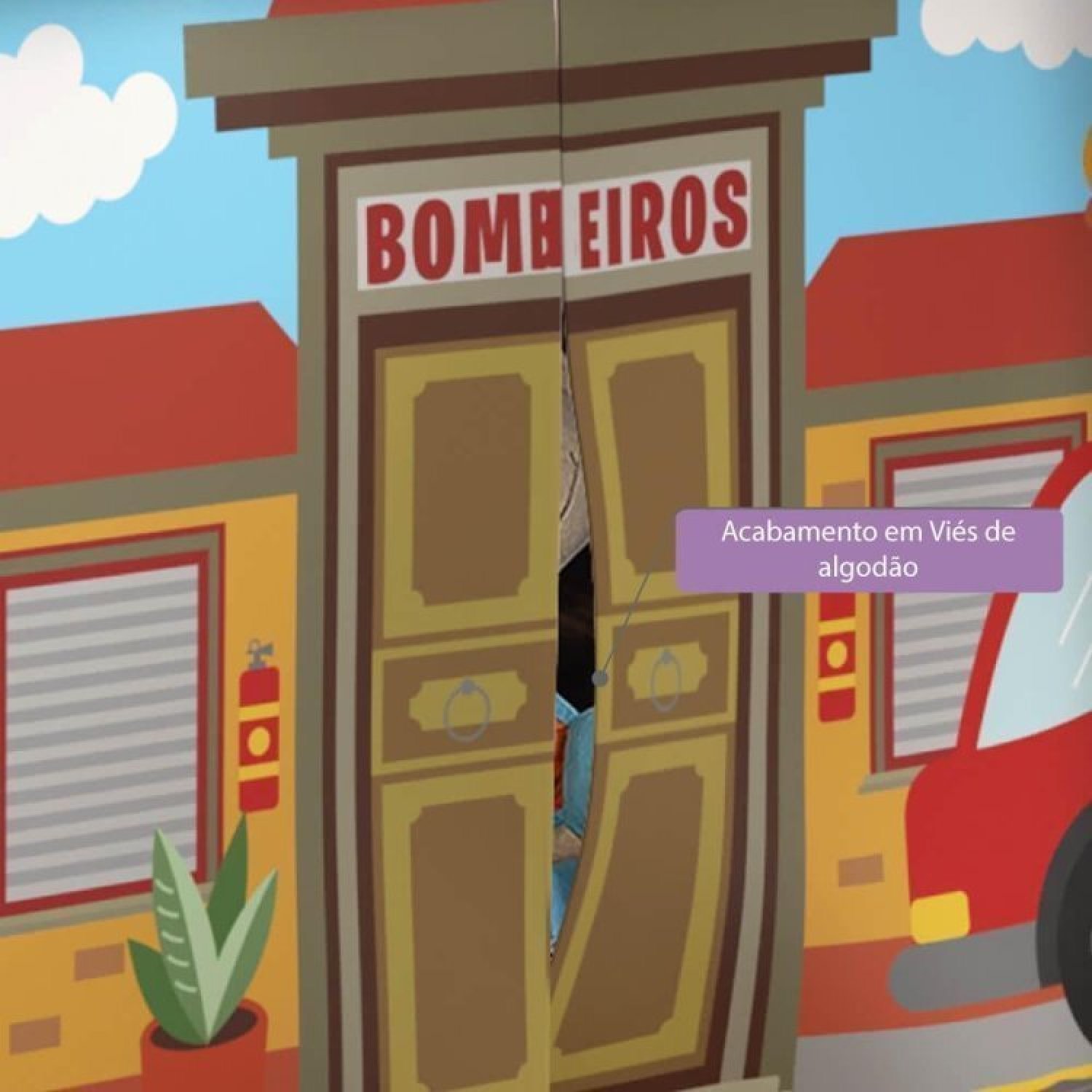 Cama Infantil com Escorregador e Tenda Bombeiros Casatema - 11