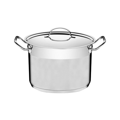 Caldeirão Tramontina Professional em Aço Inox Fundo Triplo C/ Tampa Plana Detalhe Satinado 24cm 7,