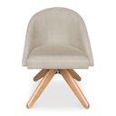 Ver imagem 4 de Kit 02 Poltronas Cadeira Giratória Bela Suede Base de Madeira - Pallazio