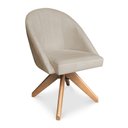 Ver imagem 3 de Kit 02 Poltronas Cadeira Giratória Bela Suede Base de Madeira - Pallazio