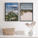 Ver imagem 2 de Kit 2 Quadros Rio de Janeiro Fotos Cristo Copacabana 45x34cm:madeira Branca