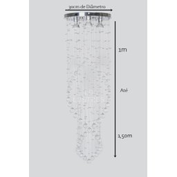 Lustre de Cristal Legítimo K9 30mm para Sala de Estar Quarto:1m/bivolt - 6