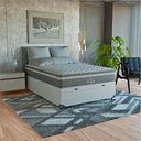 Ver imagem 3 de Cama Box Baú Viúva + Colchão Paris Molas Ensacadas Cinza Couro Branco/cinza