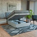 Ver imagem 1 de Cama Box Baú Viúva + Colchão Paris Molas Ensacadas Cinza Couro Branco/cinza