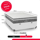 Ver imagem 6 de Cama Box Baú Viúva + Colchão Paris Molas Ensacadas Cinza Couro Branco/cinza