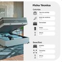 Ver imagem 5 de Cama Box Baú Viúva + Colchão Paris Molas Ensacadas Cinza Couro Branco/cinza