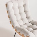 Ver imagem 5 de Poltrona Decorativa em Suede Costela Alta Cinza/Mel