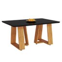 Ver imagem 1 de Mesa de Jantar 6 Lugares Base Triangular Tampo de Vidro Laqueado:preto
