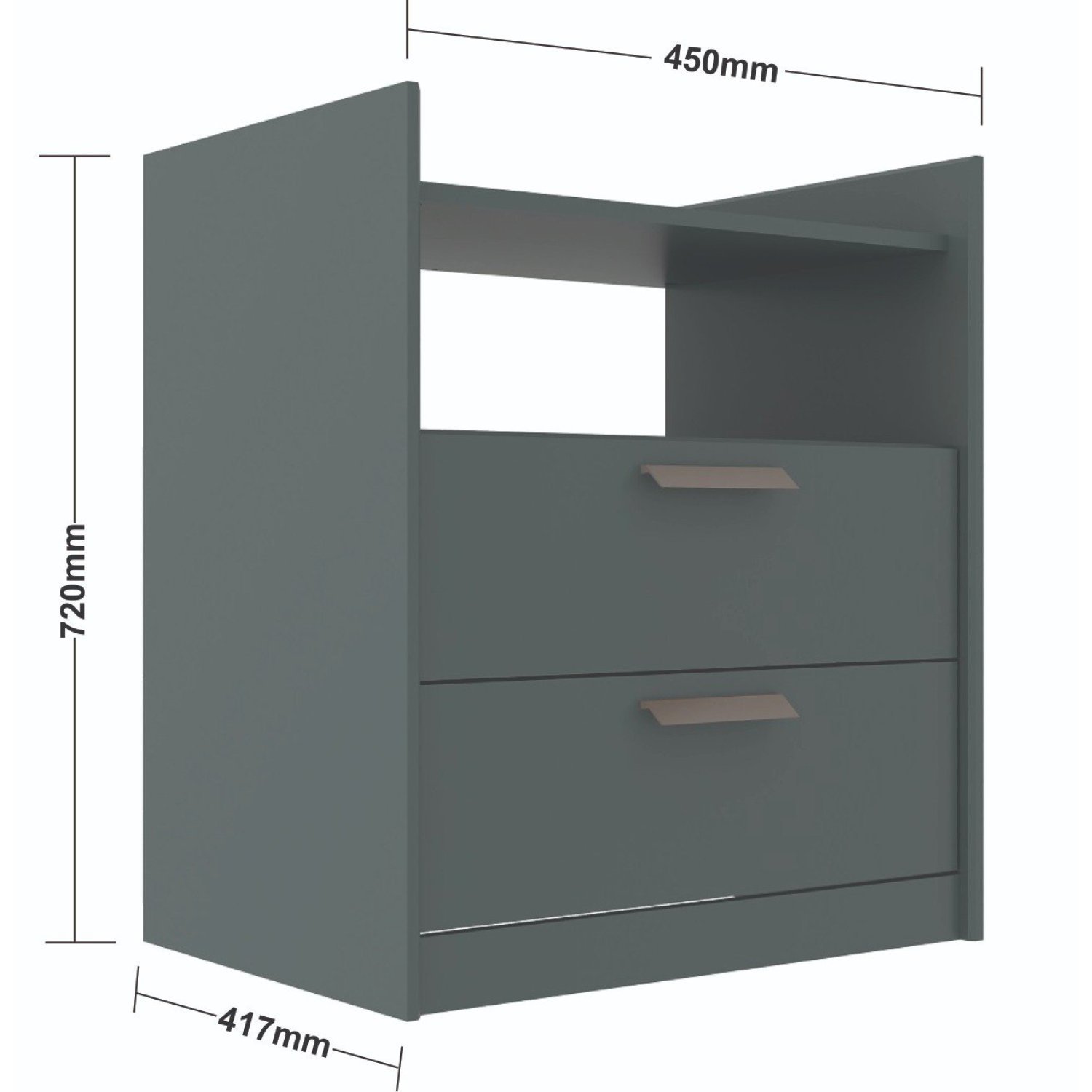 Mesa Cabeceira MDF 2 Gavetas Veneto - 3