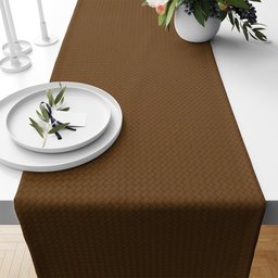 1 Caminho Trilho Mesa Impermeável PVC Trama Caramelo 42x140 - 1