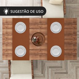1 Caminho Trilho Mesa Impermeável PVC Trama Caramelo 42x140 - 6