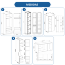 Ver imagem 4 de Guarda Roupa Modulado 6 Peças Elegance Marrom/Angelin/Blanc